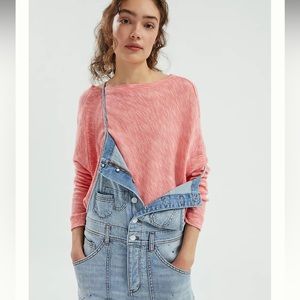 Anthropologie / Damiana Pink Jacquard Slouched Pull Over Long Sleeve Top